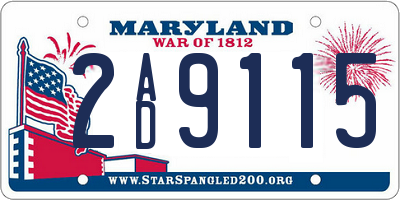 MD license plate 2AD9115