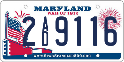 MD license plate 2AD9116