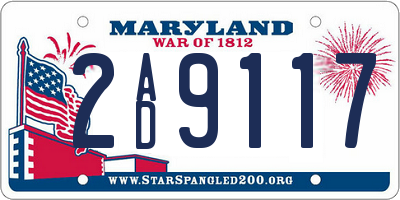 MD license plate 2AD9117