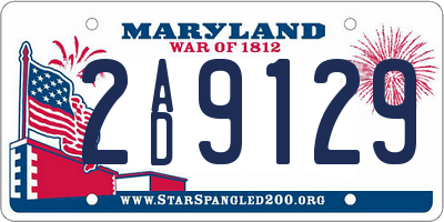 MD license plate 2AD9129