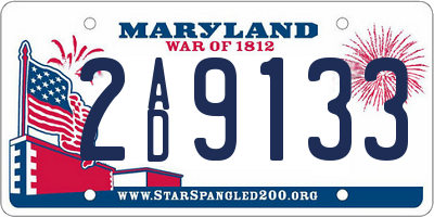 MD license plate 2AD9133