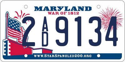 MD license plate 2AD9134