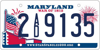 MD license plate 2AD9135