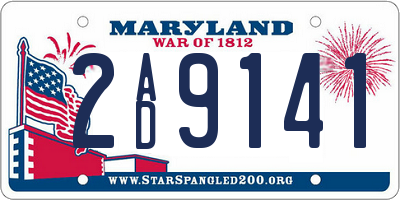 MD license plate 2AD9141