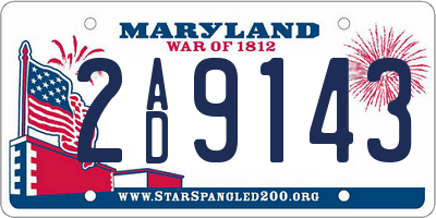 MD license plate 2AD9143