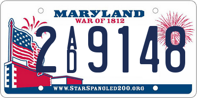 MD license plate 2AD9148