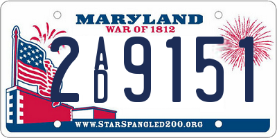 MD license plate 2AD9151