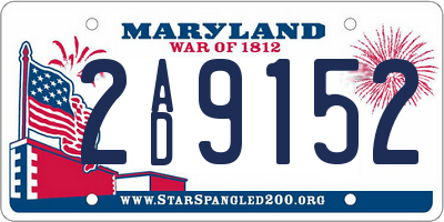MD license plate 2AD9152