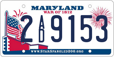 MD license plate 2AD9153