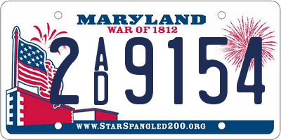 MD license plate 2AD9154