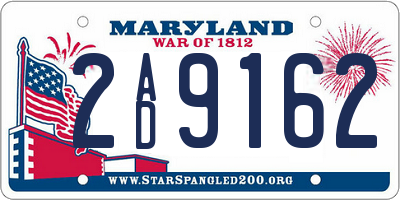 MD license plate 2AD9162