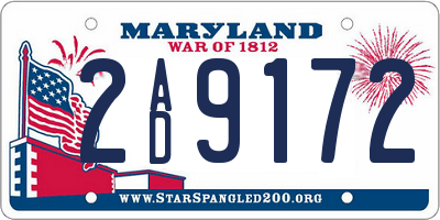 MD license plate 2AD9172