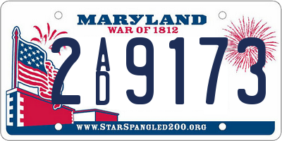 MD license plate 2AD9173