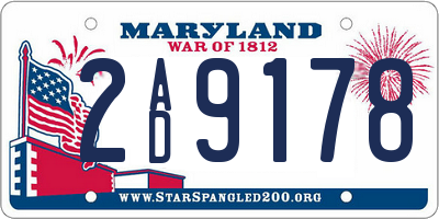 MD license plate 2AD9178