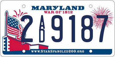 MD license plate 2AD9187