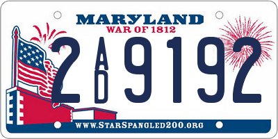 MD license plate 2AD9192