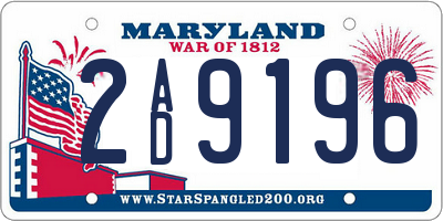 MD license plate 2AD9196