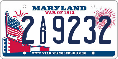 MD license plate 2AD9232
