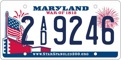 MD license plate 2AD9246