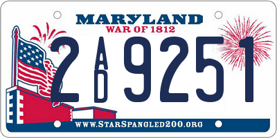 MD license plate 2AD9251