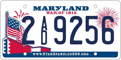 MD license plate 2AD9256