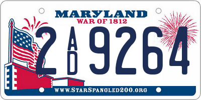 MD license plate 2AD9264