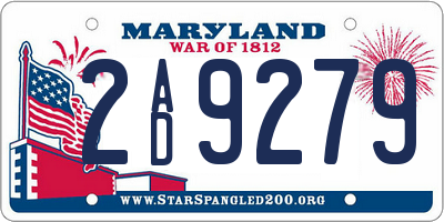 MD license plate 2AD9279