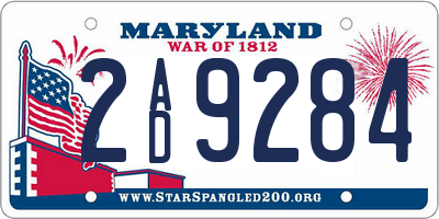 MD license plate 2AD9284