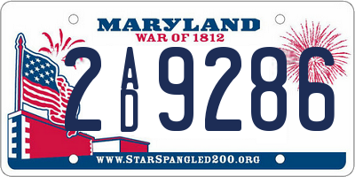 MD license plate 2AD9286