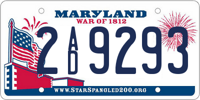 MD license plate 2AD9293