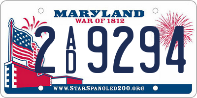 MD license plate 2AD9294