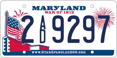 MD license plate 2AD9297