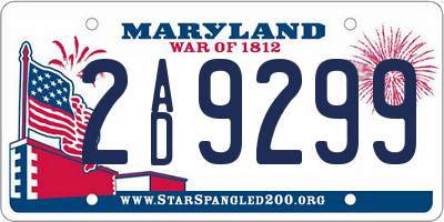 MD license plate 2AD9299