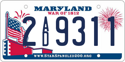 MD license plate 2AD9311