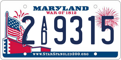 MD license plate 2AD9315