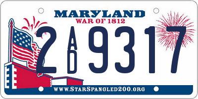 MD license plate 2AD9317