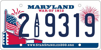 MD license plate 2AD9319