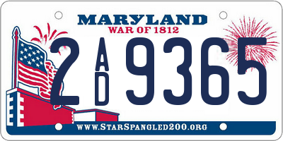 MD license plate 2AD9365