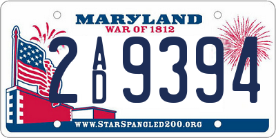 MD license plate 2AD9394