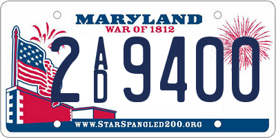 MD license plate 2AD9400