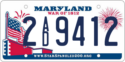 MD license plate 2AD9412