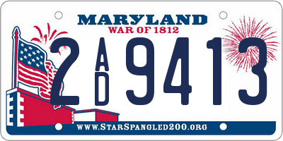 MD license plate 2AD9413