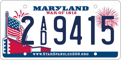 MD license plate 2AD9415
