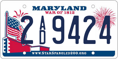 MD license plate 2AD9424
