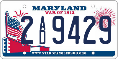 MD license plate 2AD9429
