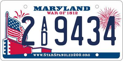 MD license plate 2AD9434