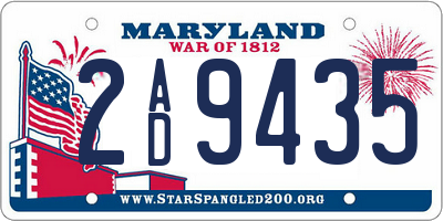 MD license plate 2AD9435