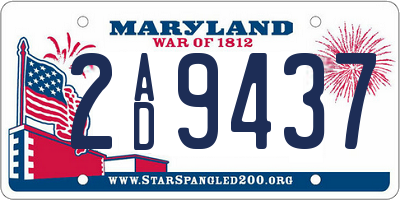 MD license plate 2AD9437
