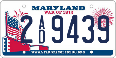 MD license plate 2AD9439
