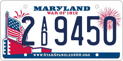 MD license plate 2AD9450